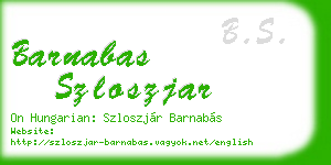 barnabas szloszjar business card
